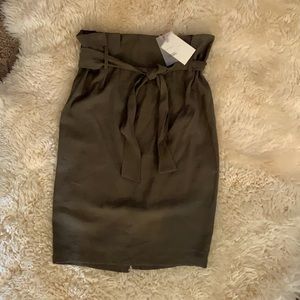Alex Marie - olive green paper bag waist skirt
